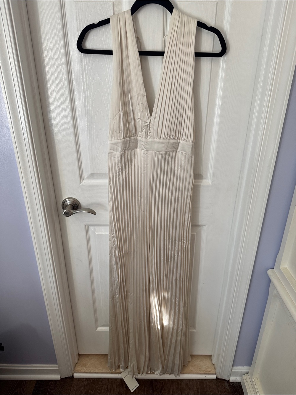 Abercrombie white satin jumpsuit